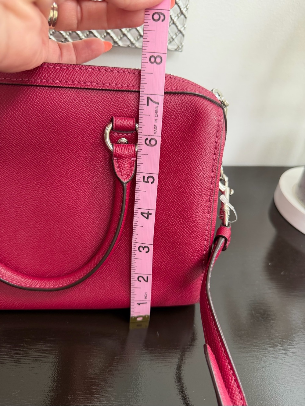Coach Berry Pink Leather Satchel Crossbody Bag EUC - Picture 15 of 15